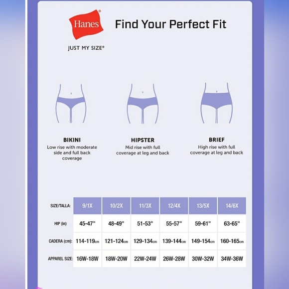 Hanes 10 pack Hipsters Panties, XXL/Size 9- 1 pkg - Picture 4 of 10